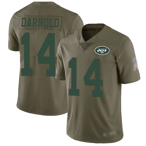 New York Jets Limited Olive Youth Sam Darnold Jersey NFL Football #14 2017 Salute to Service->youth nfl jersey->Youth Jersey